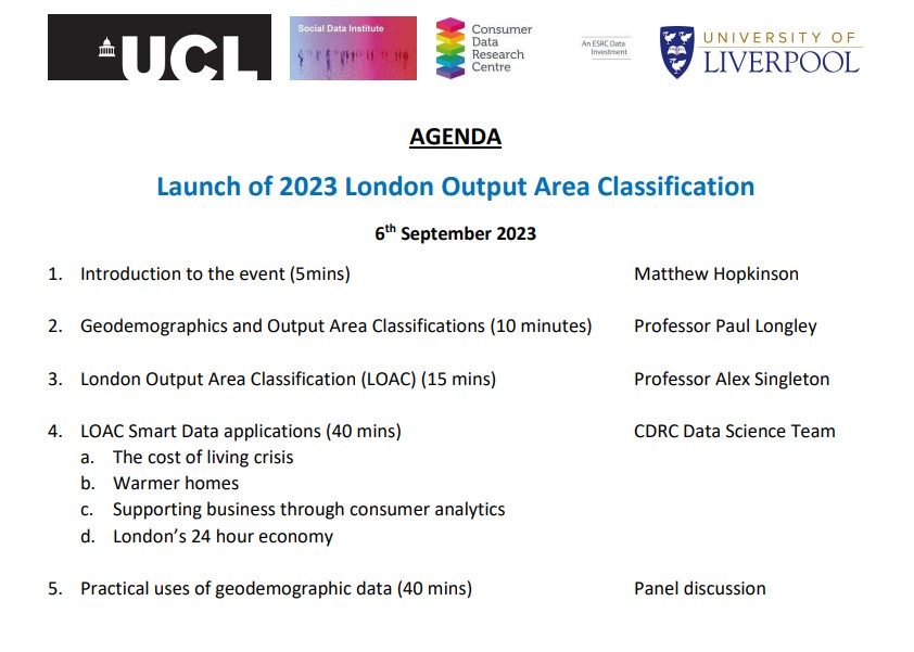 London Classification Launch of 2023 London Output Area Classification: 6 September 2023 - Didobi